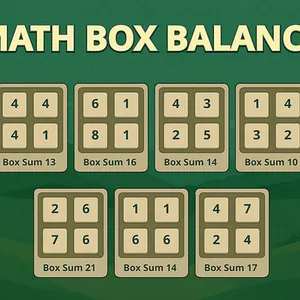 Afia a túa mente con Equilibrio de Caixas Matemáticas, un divertido e desafiante crebacabezas numérico. Intercambia bloques para igualar as sumas e pon a proba…