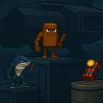 The dynamite bomb is left in the space hangar. Whoever has it when the time runs out wins the game, because the bomb will explode. Take the bomb from your oppon
