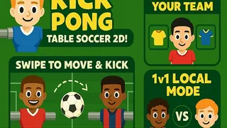 Experimenta unha mestura única de futbolín e pong neste xogo de fútbol arcade de ritmo rápido. Desafía á IA ou a un amigo no mesmo dispositivo. Xoga agora de…