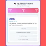 Pon a proba o teu intelecto con Quiz Educación, un divertido e atractivo xogo de preguntas para todas as idades. Responde preguntas sobre unha ampla gama de…