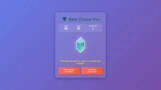 Fai clic para facerte rico en Gem Clicker Pro. Acumula xoias, inviste en poderosas melloras e mira como crece a túa fortuna neste satisfactorio clicker…